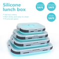 thumbnail image 4 of VIgIND Set of 4 collapsible Foldable Silicone Food Storage container With BPA Free, Leftover Meal Box With Airtight Plastic Lids For Kitchen, Bento Lunch Boxes-Microwave, Dishwasher and Free, 4 of 7
