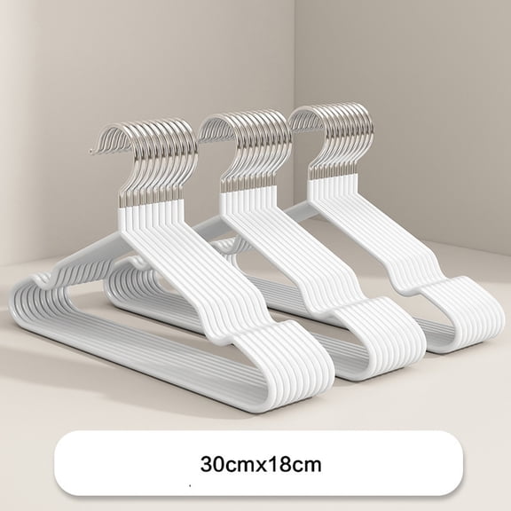 Kids White 12X7 in Non-Slip Hangers Set of 10, Clothes Hangers Non Slip, Space Saving Hangers for Clothes, Heavy Duty Hangers for Clothes, Coated Wire Design for Home Closet All