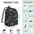 thumbnail image 5 of Mushroom and Rainbow Black Pattern Backpack for School, Cute School Bag with Adjustable Shoulder Straps and Padded Back, 15.7"x11.8"x5.5", 5 of 5