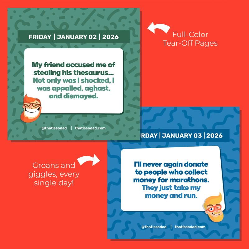 2026 Dad Joke Desktop Calendar - 365 Daily Jokes, Full-Color Tear-Off Pages, Easel Backer, Office Stationery Supplies, Fun Desk Calendar