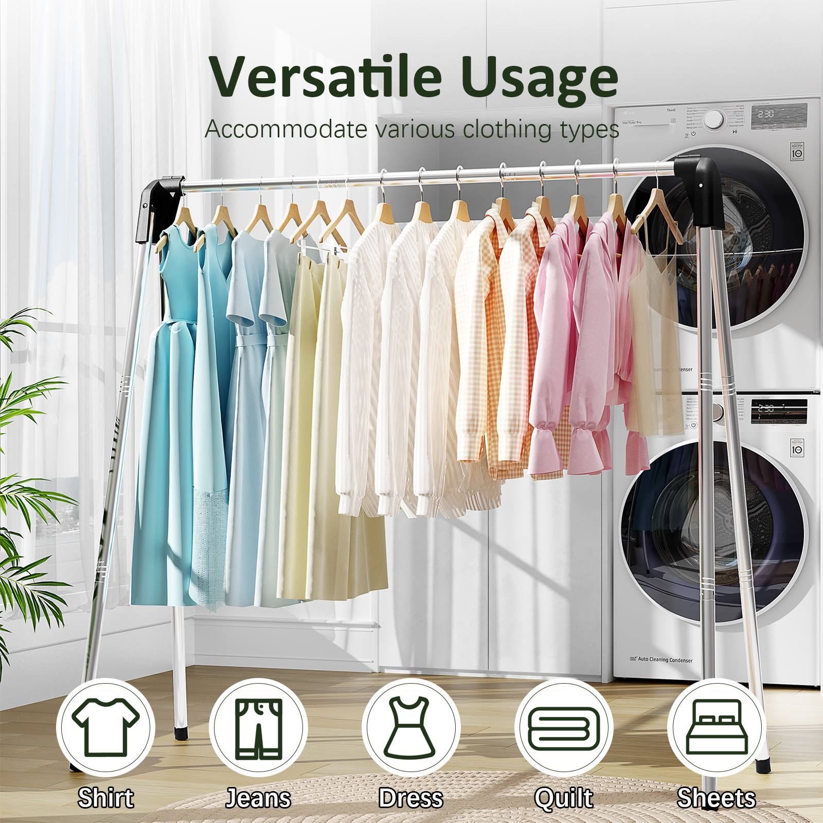 KK Kingrack Stainless Steel Foldable Clothes Drying Rack photo 2