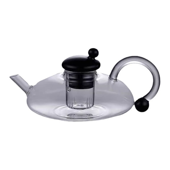 Heated Teapot, Borosilicate Glass Teapot, 550ml Rats Tail Pot , Ergonomic Handle and Dishwasher Safe Design