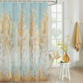 thumbnail image 4 of Fabric Shower Curtain, Brown Trees Forest Impressionist Oil Painting Art Shower Curtains with 12 Hooks Waterproof Machine Washable Bath Curtains for Bathroom, 72 x 96in, 4 of 6