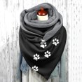 thumbnail image 2 of Bibifish Womens Paw Print Scarf Winter lined Shawl with Buckle Soft comfortable for Pet Lover Streetwear Daily Outdoor windproof warp, 2 of 3