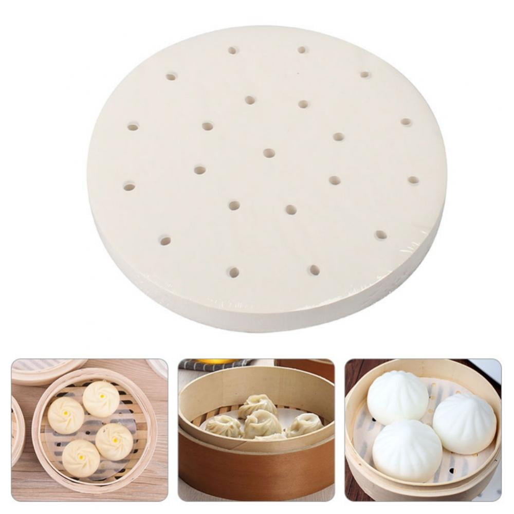 100PCS 10 Inches Air Fryer Liners, Perforated Parchment Paper Sheet, Round Bamboo Steamer Liners