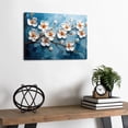 thumbnail image 3 of Abstract White Flower Canvas Wall Art, 3D Oil Painting Style Floral Print, Modern Textured Blossom Artwork for Living Room Bedroom Office Decor, Ready to Hang, 3 of 6