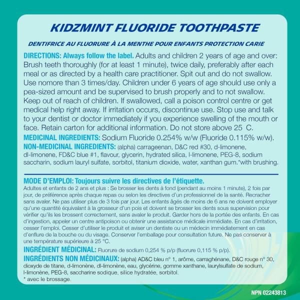 Aquafresh Menth Enfants 90 mL menthe douce