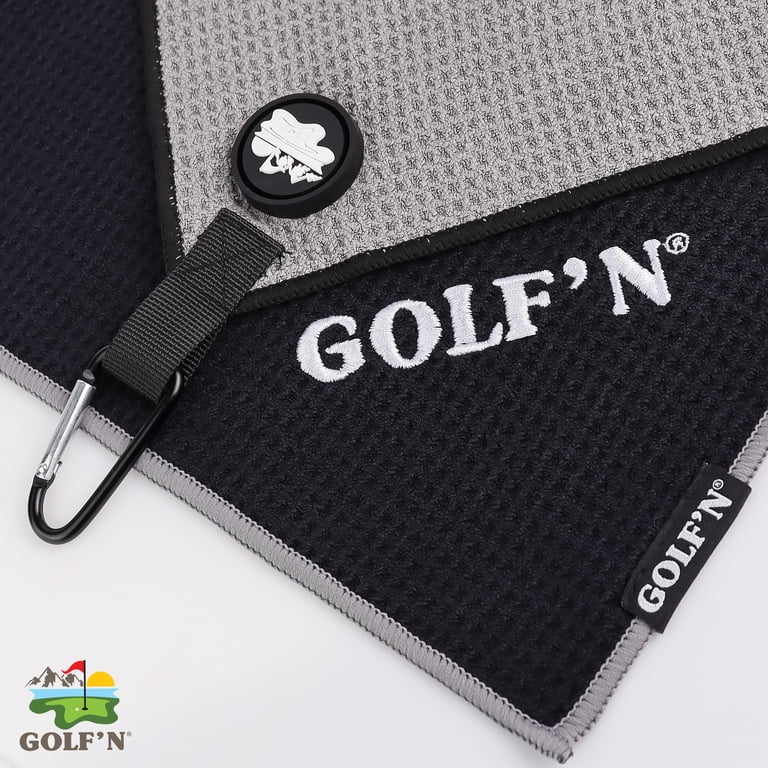 Golf'N Magnetic Microfiber Golf Towel Black 18