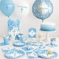 thumbnail image 2 of Fancy Blue Cross 3 Ct 8" Honeycomb Centerpiece Baptism Confirmation Church, 2 of 2