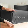 thumbnail image 3 of CGK Linens 400 Thread Count Single Fitted Sheet Only - Queen Size 100% Cotton Sateen Bottom Sheet, Fits Mattress Up To 16", Dark Grey, 3 of 6