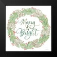 thumbnail image 2 of Jacobs, Cindy 15x15 Black Modern Framed Museum Art Print Titled - Merry And Bright Wreath, 2 of 5