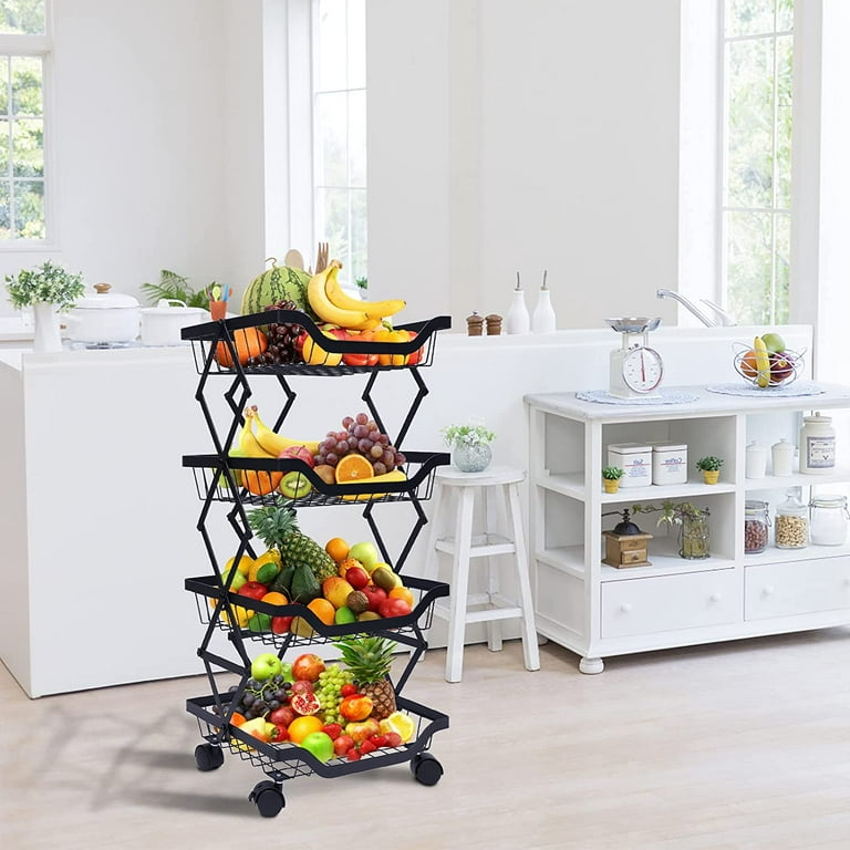  Fruit Basket for Kitchen,4 Tier Stackable Fruit and