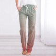 thumbnail image 2 of YDLCAFD Women's Spring And Gradient Color Lace Up Pocket Loose Wide Legged Cropped Casual Pants (2), 2 of 4