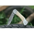 thumbnail image 6 of Razor Sharp Damascus Steel Blade Pocket Knife With White Bone Handle Back Lock Folding., 6 of 9