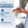 thumbnail image 4 of Dan River Washcloths pack of 24 High-Quality Soft Cotton Absorbent and Multipurpose Wash Clothes for Face & Body - White, 12x12in, 4 of 9