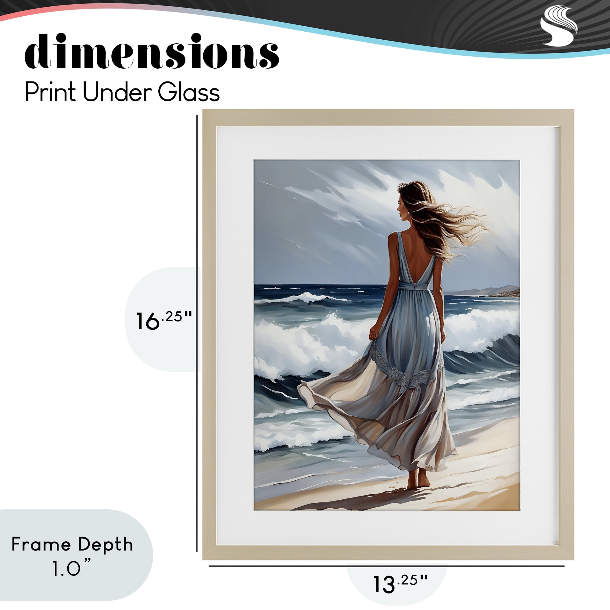 Stupell Industries Walk In The Waves Birch Framed Print Under Glass, design by Tabz Jones