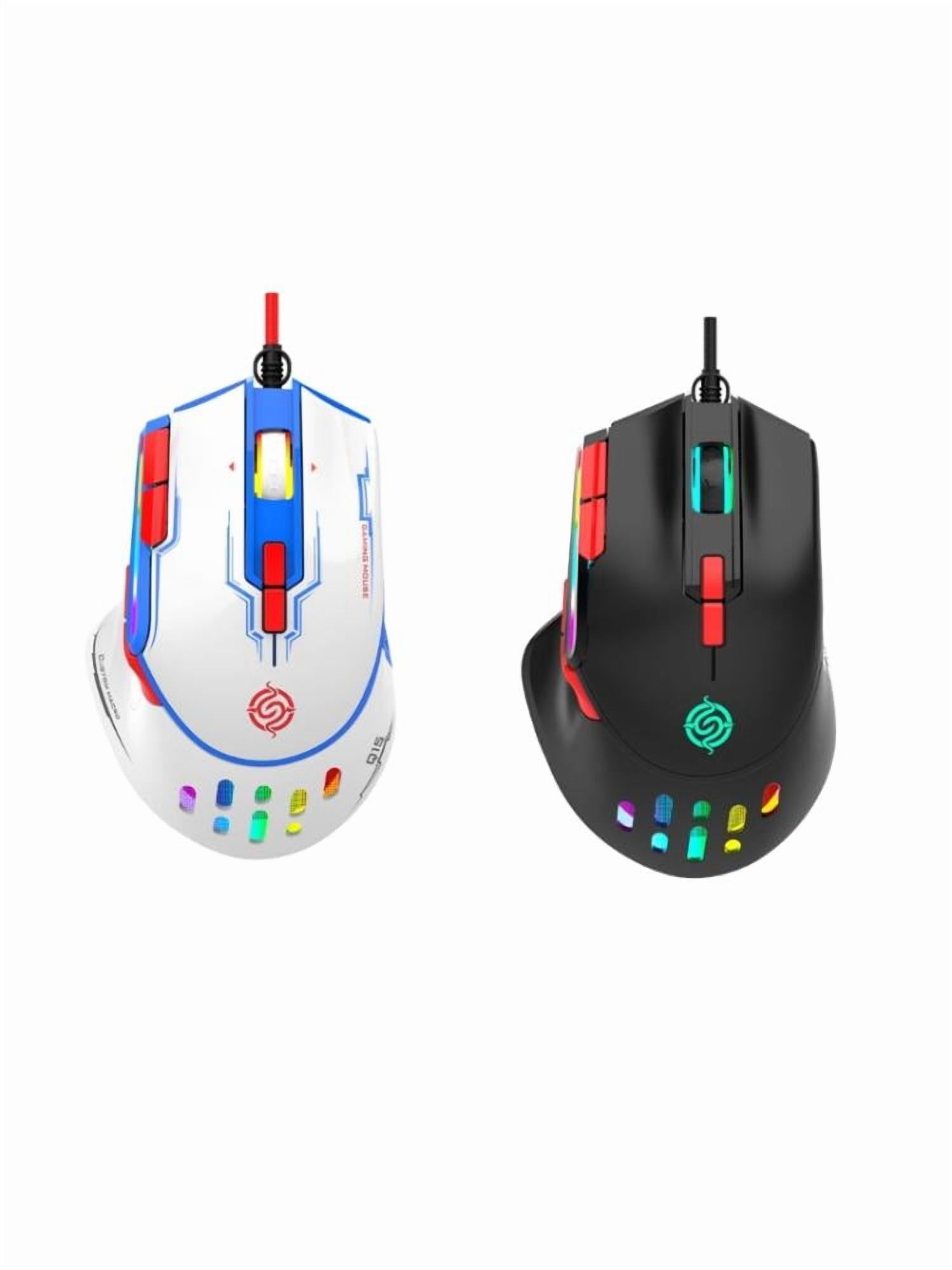 RGB Gaming Mouse Macro Programming Optical 6400DPI Adjustable 9 Buttons Game Office Mouse for Desktop Computer Laptop
