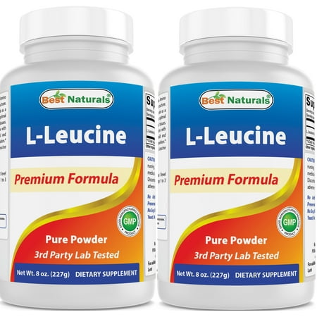 2 Pack Best Naturals L-Leucine Pure Powder 8 OZ