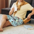 thumbnail image 4 of Wukai Cartoon Pirate Men’s Short Pajama Pants With Pockets Soft Sleep Pj Shorts for Men-Medium, 4 of 6
