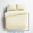 thumbnail image 2 of 132x120 Duvet Cover Set 3 Sided Zipper Duvet Cover Alaskan King Size - Microfiber with 3 Sided Zipper Close, 3 PCS Duvet Cover & 2 Pillow Cases(20'X40) Ivory, 2 of 7