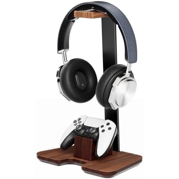 Controller Stand Wood Headphone Stand for Desk Gaming Desk Accessories Controller Holder for Gaming Equipment Headset Holder
