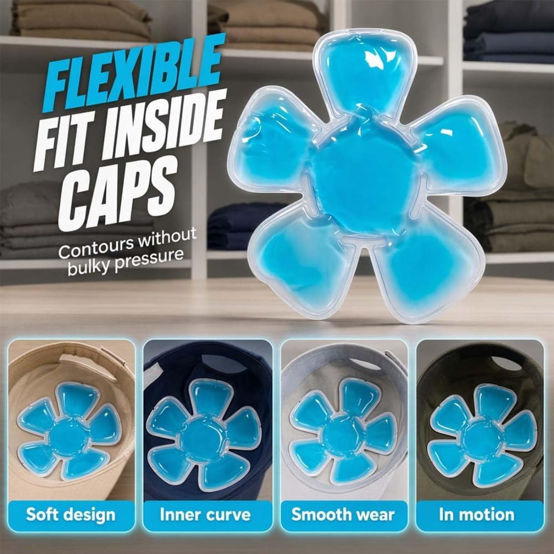 Cooling Hat Ice Pack Insert, Reusable Flexible Gel Packs – picture 5