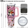 thumbnail image 6 of 40oz Halloween Tumbler with Handle Lid and Straw, Halloween Hello Cat Ghost Cup Gifts for Women Girls, Halloween Tumblers, Spooky Tumbler Gifts for Women, Pink, 6 of 6