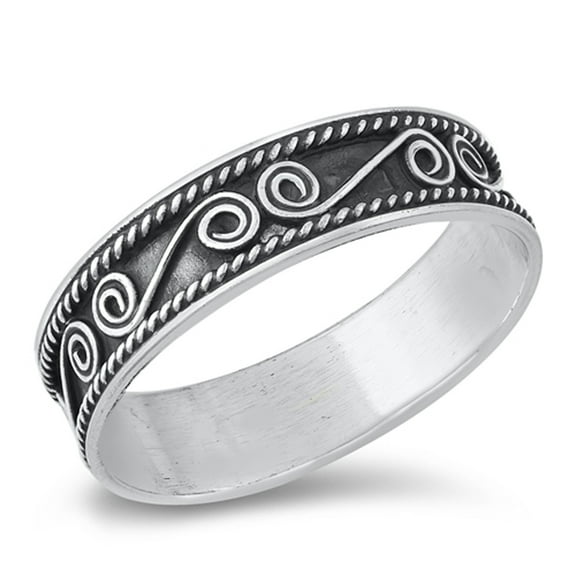 Filigree Swirl Rope Halo Ring .925 Sterling Silver Band Jewelry Female Male Unisex Size 7