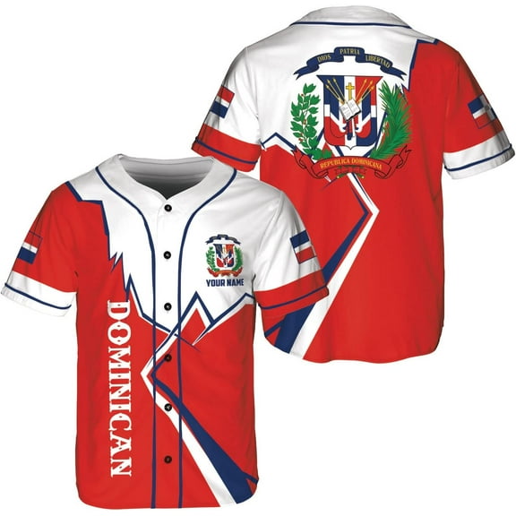 Personalized Dominican Republic Baseball Jersey Shirt,Team Name Republic Dominicana Baseball Jersey for Men,Women (S)
