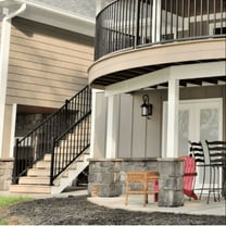 Westbury Tuscany 8 ft. x 36 in. Textured Black Aluminum Rail Kit Stair, Black