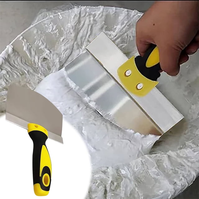 RKSTN Nouveau Spatule Courbée en Plastique Couteau en Acier Inoxydable Outil de Raclage de Matériau