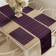 thumbnail image 2 of Ambesonne Checkered Table Runner & Placemats, Vibrant Folkloric, Placemat 4 pcs + Runner 12"x90", Royal Blue Red Black, 2 of 2