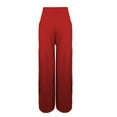thumbnail image 4 of JJHGVB Flare Pants Palazzo Pants Women's Solid Loose Relaxed High Waist Pocket Wide Leg Pants Yoga Pants Women'S Pants Red S, 4 of 5