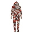 thumbnail image 2 of Odeerbi Christmas Onesie Pajamas for Family Holiday Sleep Jumpsuit Long Sleeve Family Christmas Pajamas Matching Sets Mom Fashion Printed Hooded Jumpsuit Sleepwear PJs Set Red, 2 of 5