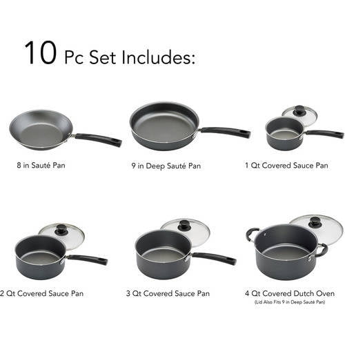  Tramontina PrimaWare Non-Stick Cookware Set, 18 Piece New: Home  & Kitchen