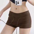 thumbnail image 7 of Lenpel Women's Booty Shorts Casual Elastic Waist Low Rise Drawstring Comfy Lounge Shorts Summer Running Shorts, 7 of 7
