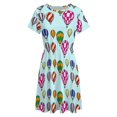 thumbnail image 4 of Hot Air Balloons Sundress Short Sleeve Dress Summer Women Clothes Dress for Women Dresses, 4 of 7