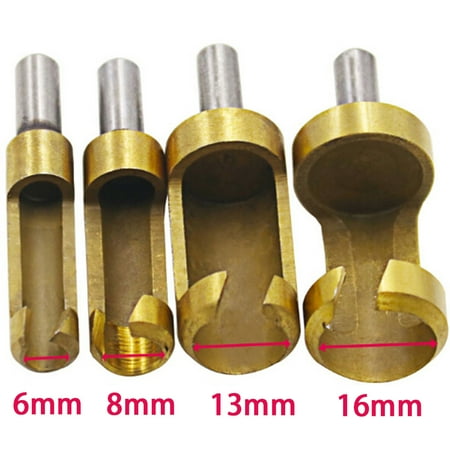 

4pcs/set titanium coated plug cutter hole wood timber drill bit 6-16mm