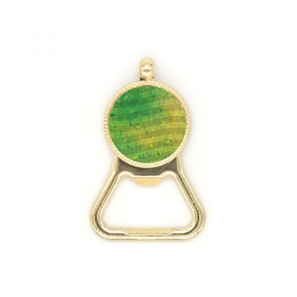 Multiple Music 5-le Staff Green Beer Bottle Cap Opener Stainless Steel Key Chain