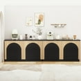 thumbnail image 5 of Brafabhome Accent Sideboards Buffet Cabinet with Arched Reeded Design Door, Modern Credenza Storage Cabinet with Adjustable & Removable Shelves for Living Room Bedroom Dinning Room | Black(2 PCS), 5 of 10