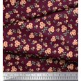 thumbnail image 3 of Soimoi Purple Poly Georgette Fabric Leaves & Flower Floral Print Sewing Fabric BTY 42 Inch Wide, 3 of 3