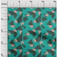 thumbnail image 1 of oneOone Cotton Poplin Twill Teal Green Fabric Geometric & Rose Floral Sewing Fabric By The Yard Printed Diy Clothing Sewing Supplies 56 Inch Wide, 1 of 4