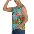 thumbnail image 3 of Easygdp Tropical Jungle Flamingo Men's Breathable Tank Tops Sleeveless Sporty T Shirts for Basketball, Mountaineering, Bodybuilding -X-Large, 3 of 8