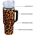 thumbnail image 4 of Leopard Print Tumbler with Handle and Straw,40 oz Stainless Steel Insulated Cup with Lid and Straw,Travel Coffee Mug Water Bottle,Birthday Christmas Mothers Day Gifts for Animal Lovers Women, 4 of 7