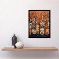 thumbnail image 2 of Cityscape With Trees In Autumn Contemporary Folk Art Painting Art Print Framed Poster Wall Decor 12x16 inch, 2 of 5