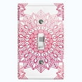 thumbnail image 1 of Metal Light Switch Plate Cover Mandala Violet Flower Tile Pattern MDL099, 1 of 13
