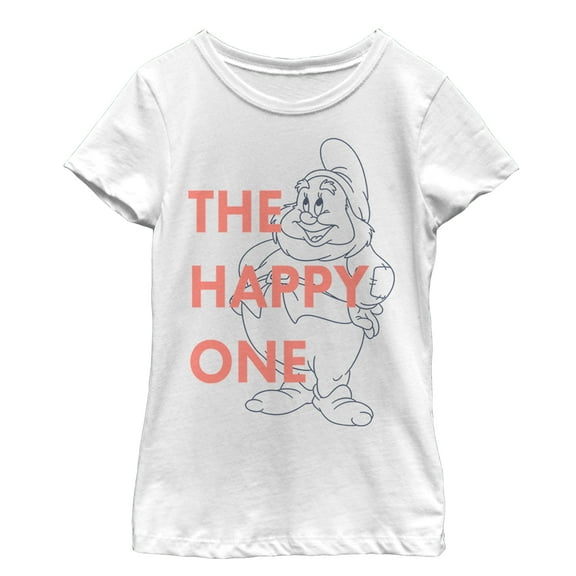 Girl's Snow White and the Seven Dwarfs Happy One Graphic Tee White Small