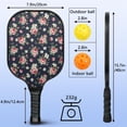thumbnail image 4 of Pickleball Paddles Set,Pioneer Flower Floral Print Pattern Fiberglass Surface Pickleball Racket Set with 2 Indoor Outdoor Pickleball Balls and Pickleball Bag,Pickle-ball Equipment, 4 of 6