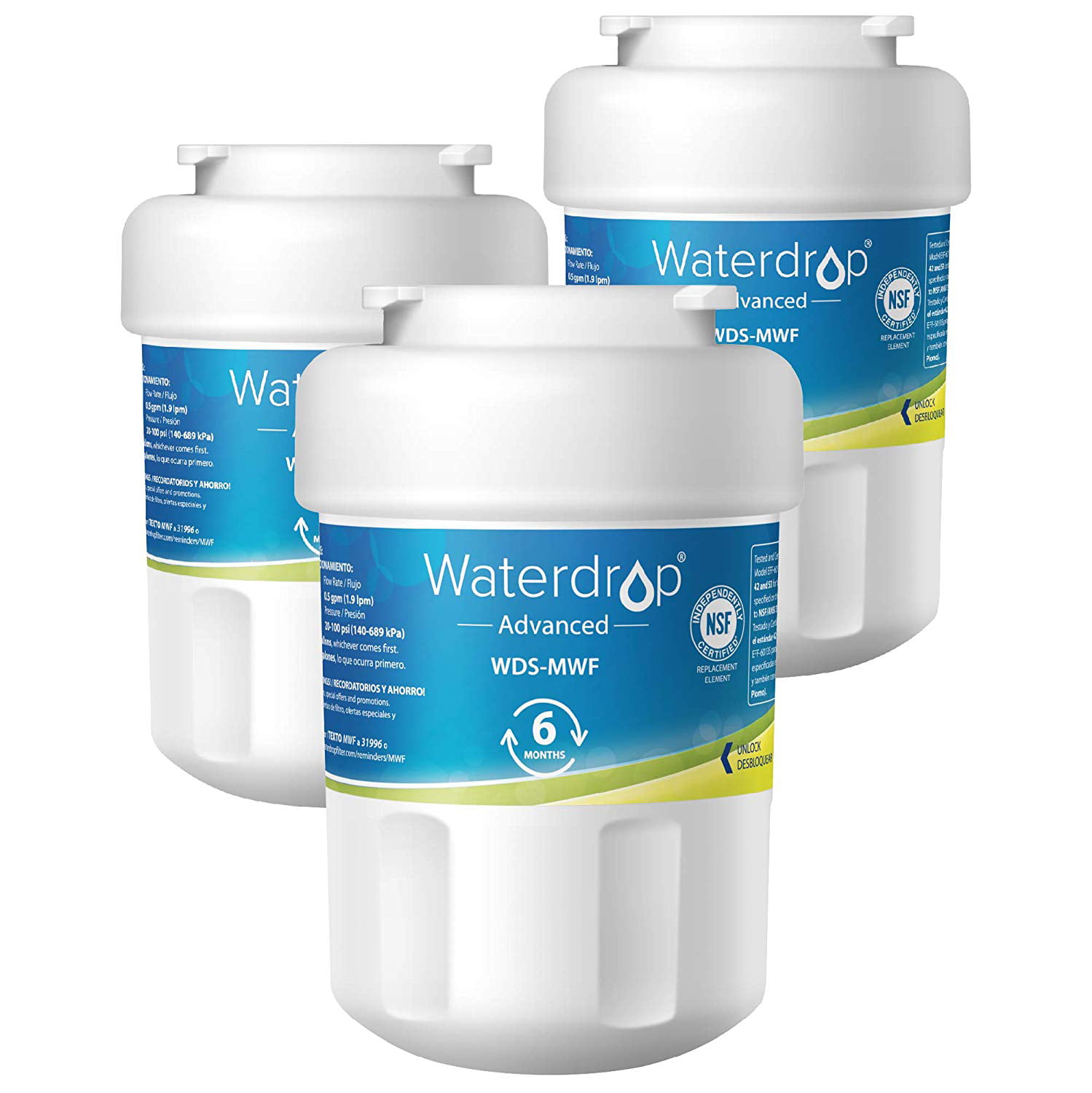 GSE25GSHECSS MWFINT HDX FMG-1 Overbest MWF Water Filter WFC1201 RWF1060 Replacement for GE Smart Water MWF Kenmore 9991 MWFP MWFA 197D6321P006 GWF