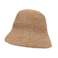 thumbnail image 3 of Delayuji Womens Bucket Hat Woven Wide Brim Foldable UV Protection Breathable Summer Travel beach hat Versatile Portable Outdoor foldable sun hat, 3 of 3